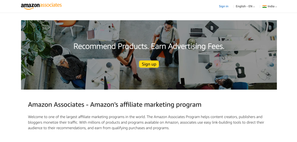 Best Affiliate Marketing Programs for Bloggers in 2024 - Amazon Associates - Amazon's affiliate marketing program
